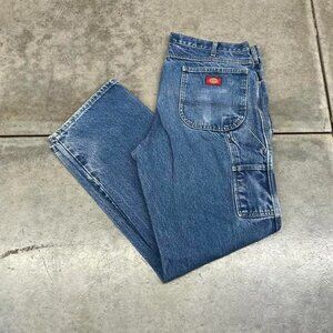 vintage dickies faded blue relaxed baggy fit jeans size 38 x 32